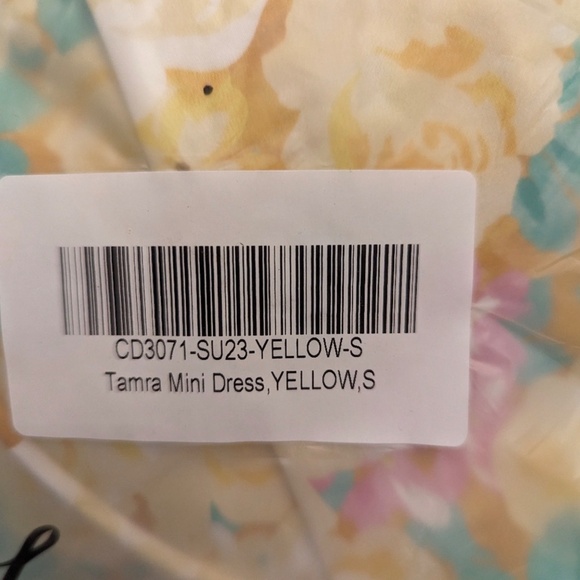 FOR LOVE AND LEMONS yellow floral mini sundress with back tie detail - size S - Picture 2 of 4